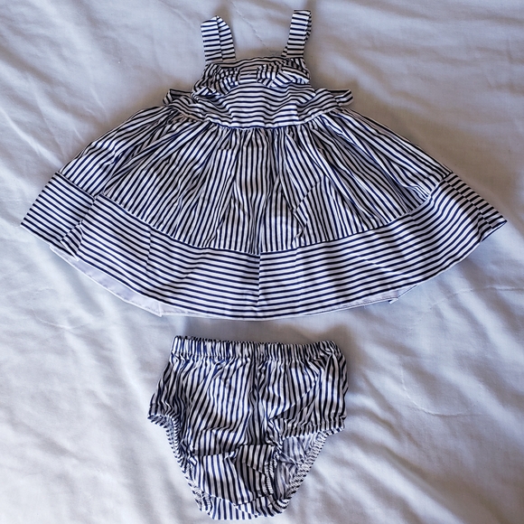 3-6 Months Girls Nautical Dress with Bloomers - Picture 1 of 8